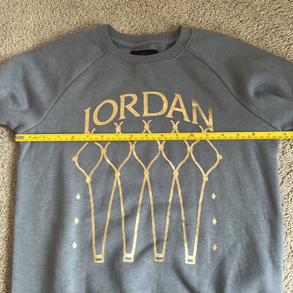 Jordan Jumpman Gray and Gold Basketball Net Graphic Sweatshirt Sz M 10 - 12 NWT - Picture 10 of 13